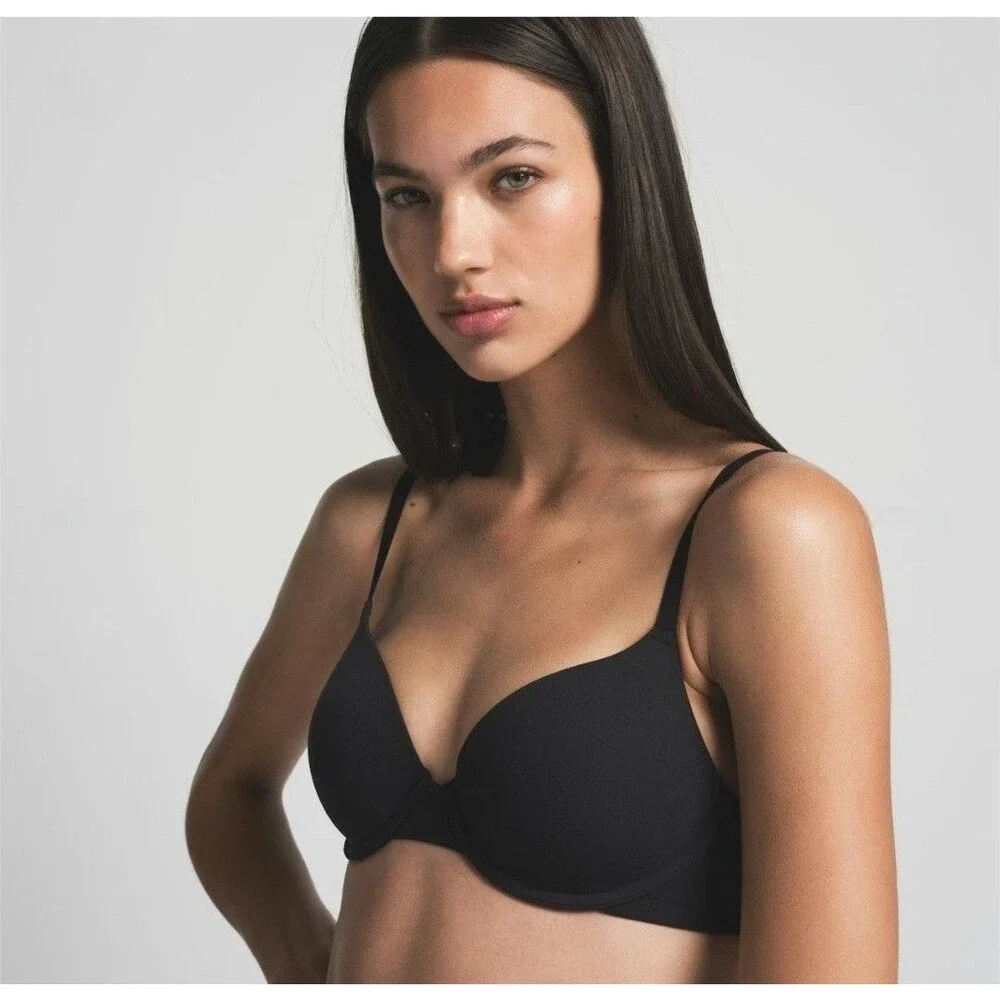 Skims Bra Womens 34DDD Onyx Fits Everybody Demi T-shirt